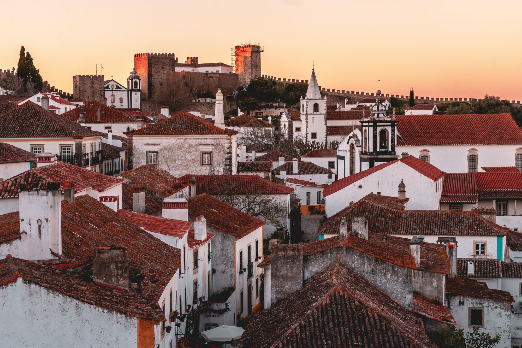 Rooftops and castle of Óbidos on the Silver Coast